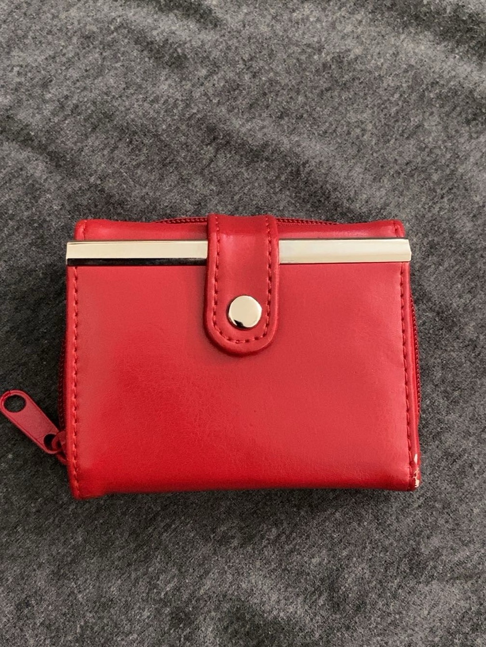 Red Wallet Women's Compact Wallet with Snap Closure
